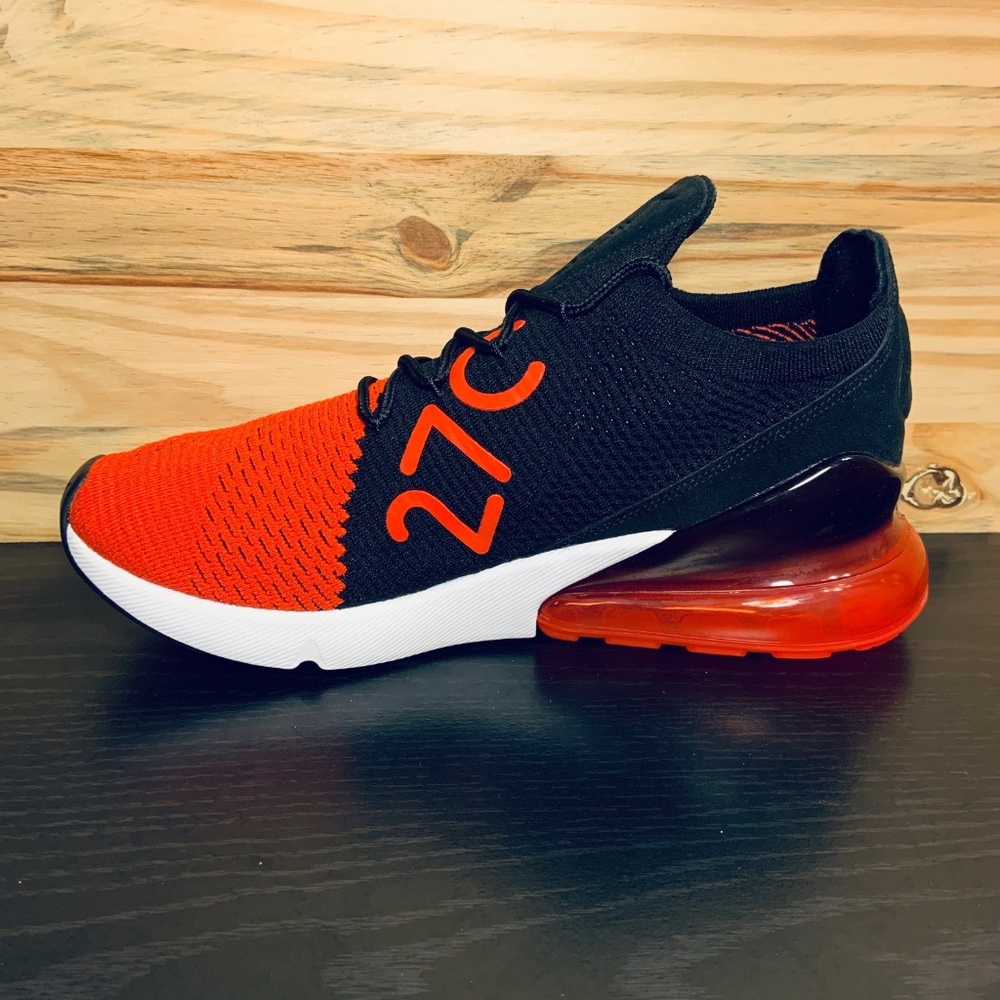 New Nike Air Max 270 Flyknit Bred Chile Red Black - Picture 3 of 8
